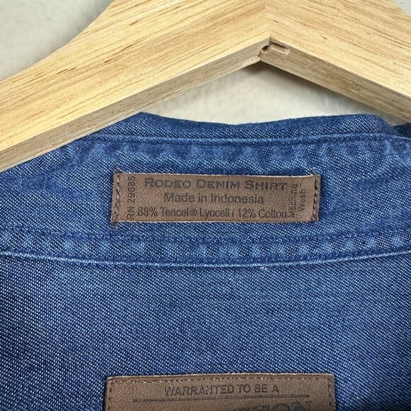 Pendleton Rodeo Denim Shirt Button Down Western Cowboy Americana Men's XL - Picture 6 of 8